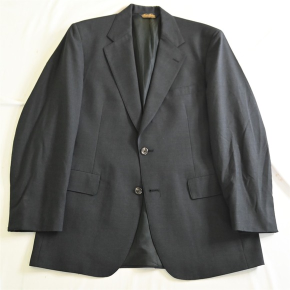 Vtg Brooks Brothers 39R 40R Charcoal Gray USA Wool Blazer Suit Jacket Sport Coat